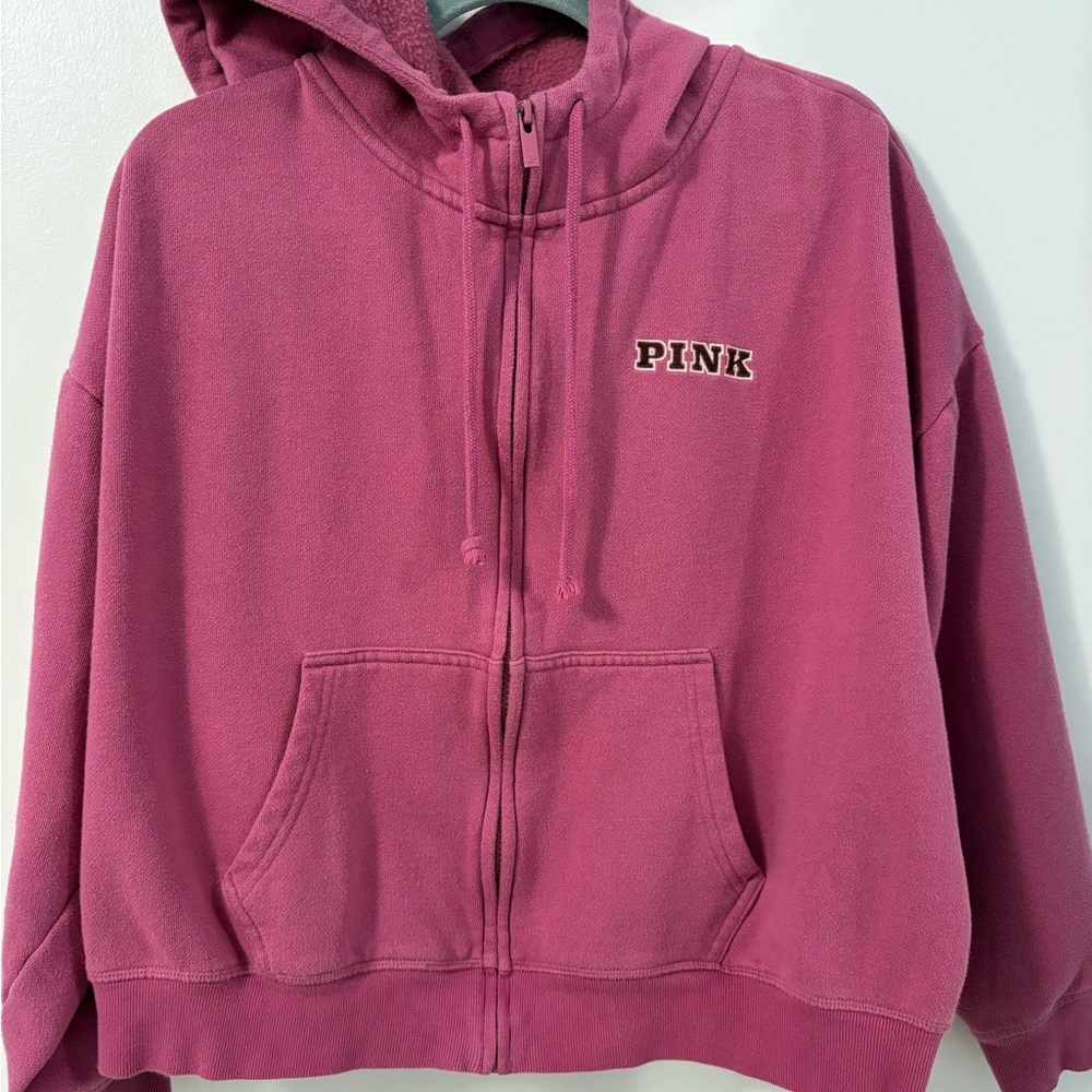 PINK Victoria's Secret Varsity Fleece in Berry Pink